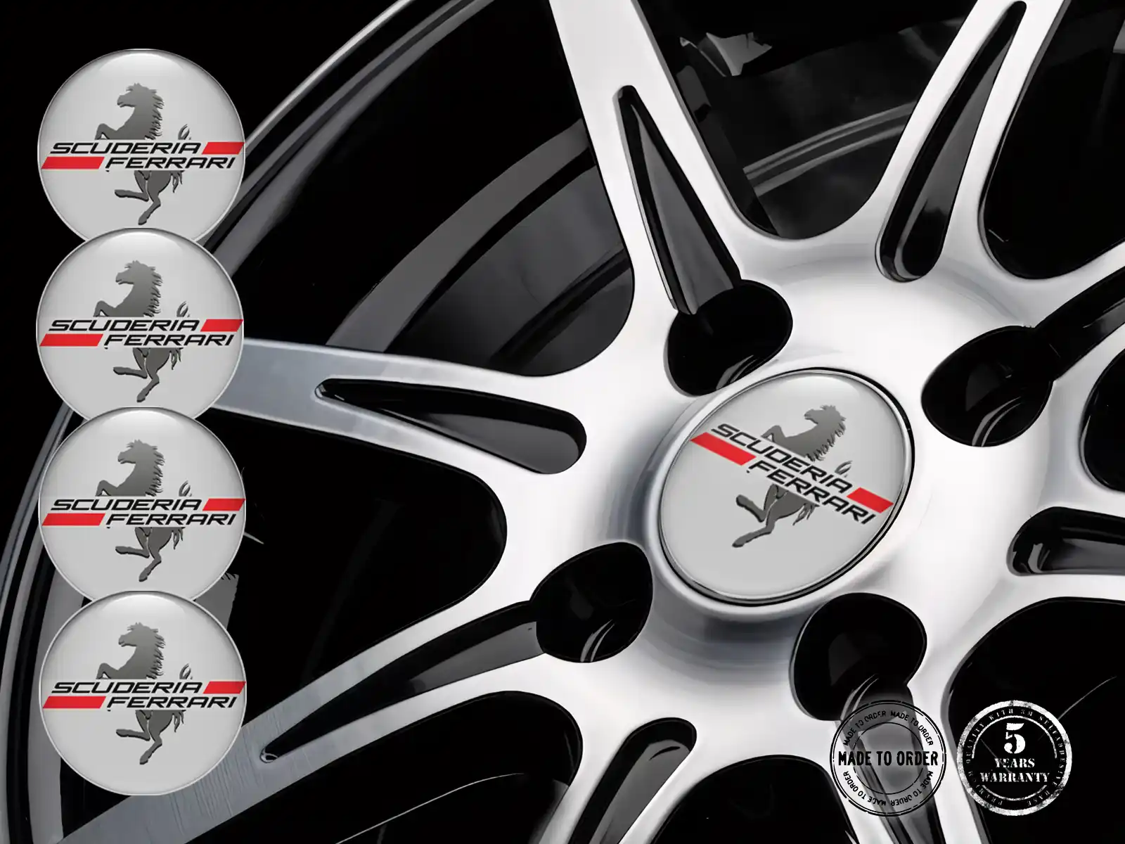 Ferrari Calcomanías de Aro Edición Emblemas Estilo de Silicona